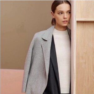 Theory Sileena Winsome Wool Cashmere Open Front Shawl Coat